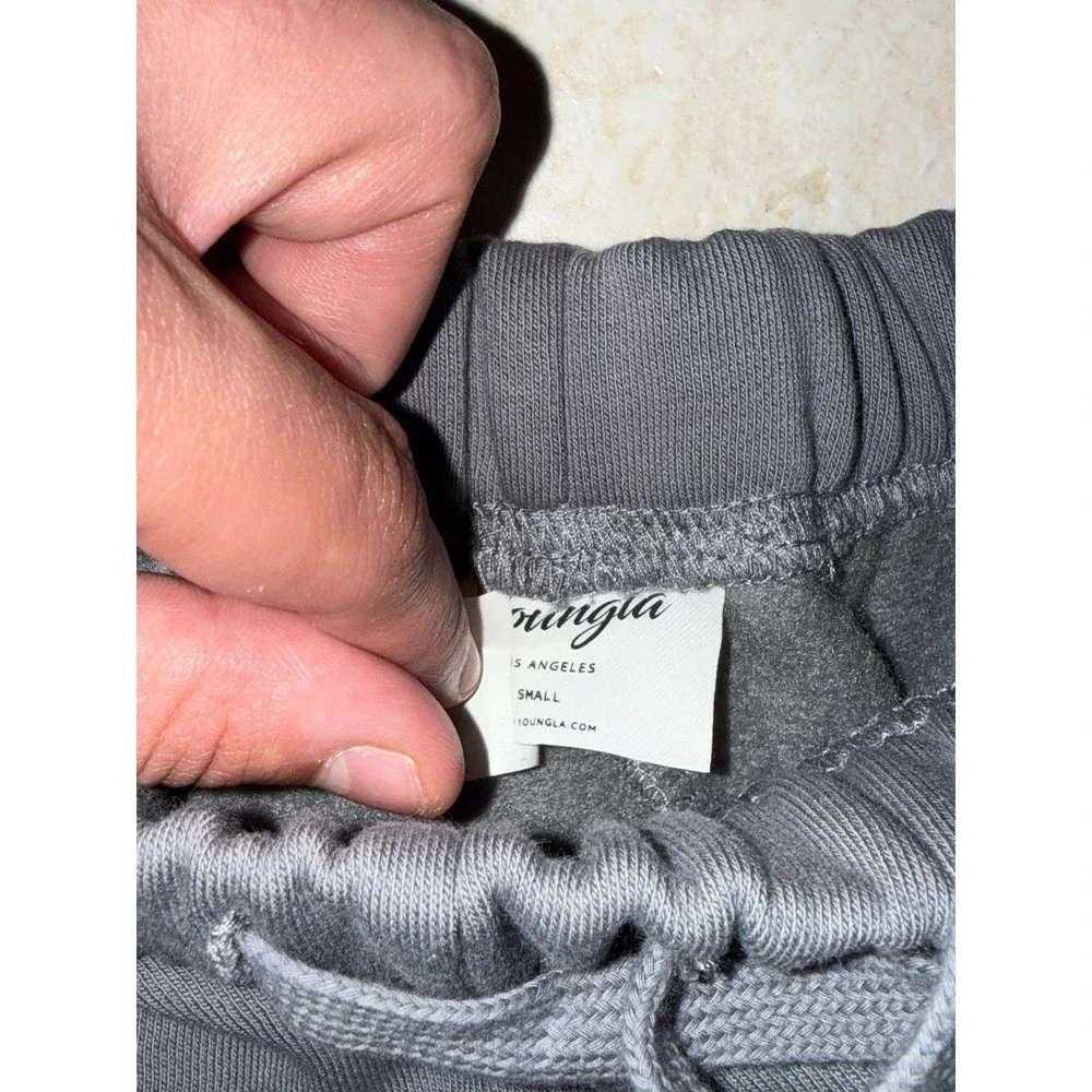 YoungLA W271 Soft Serve Joggers Gray Pink Cherry Sweatpants Women's Small NWOT - Picture 2 of 4
